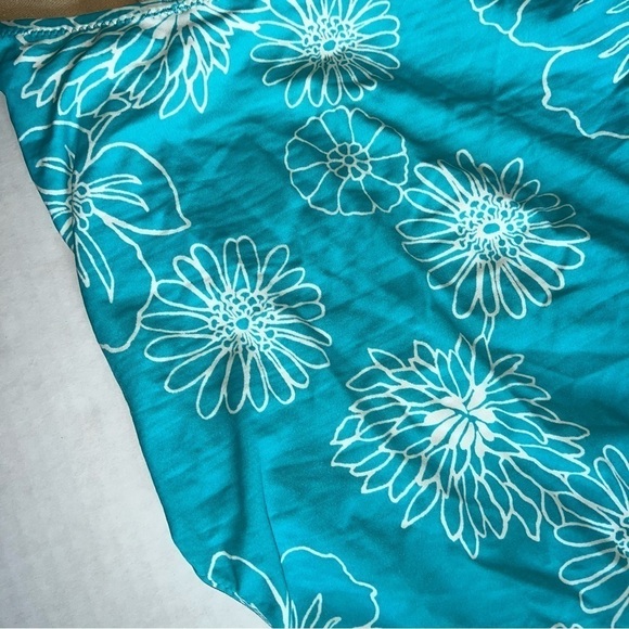 Y2k 90’s Victoria’s Secret floral one piece swimsuit turquoise & white size 10 - Picture 6 of 14